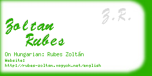 zoltan rubes business card